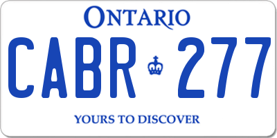 ON license plate CABR277