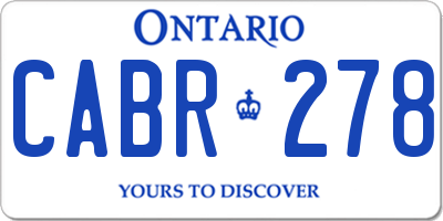 ON license plate CABR278