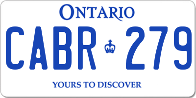 ON license plate CABR279