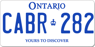 ON license plate CABR282