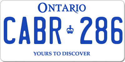 ON license plate CABR286