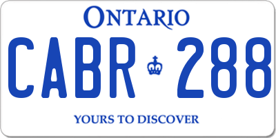 ON license plate CABR288