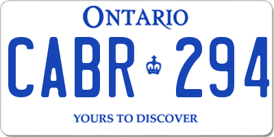 ON license plate CABR294