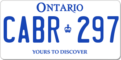 ON license plate CABR297