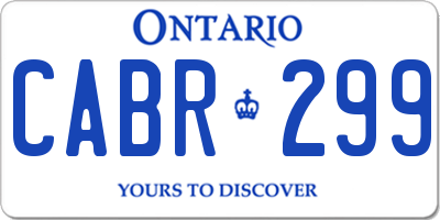 ON license plate CABR299