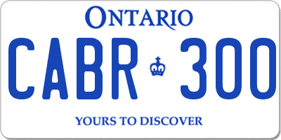 ON license plate CABR300