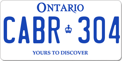 ON license plate CABR304