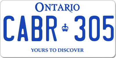 ON license plate CABR305