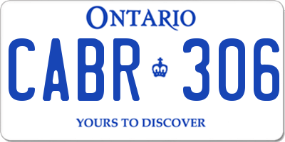 ON license plate CABR306