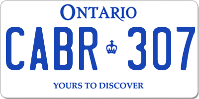 ON license plate CABR307