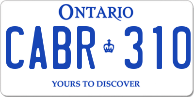 ON license plate CABR310