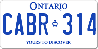 ON license plate CABR314