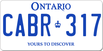 ON license plate CABR317