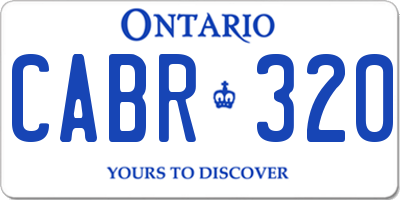 ON license plate CABR320