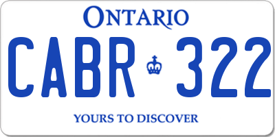 ON license plate CABR322