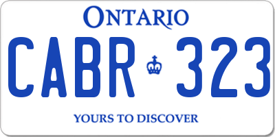 ON license plate CABR323