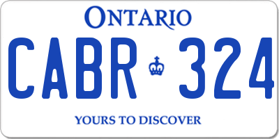 ON license plate CABR324