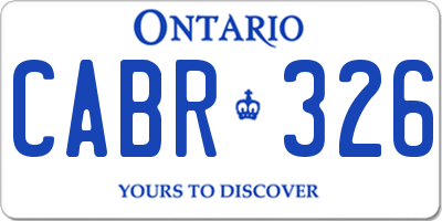 ON license plate CABR326