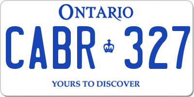 ON license plate CABR327