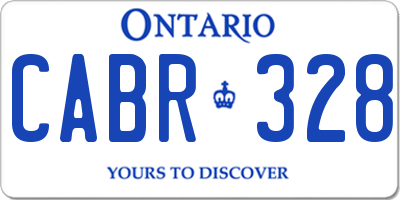 ON license plate CABR328