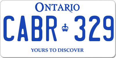 ON license plate CABR329