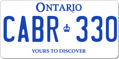 ON license plate CABR330