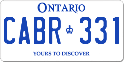 ON license plate CABR331