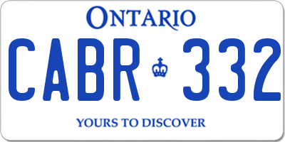 ON license plate CABR332