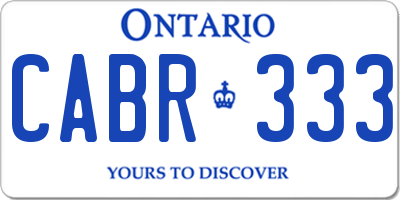 ON license plate CABR333