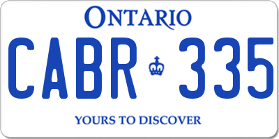 ON license plate CABR335