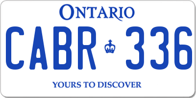 ON license plate CABR336