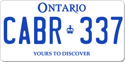 ON license plate CABR337