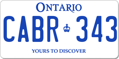 ON license plate CABR343