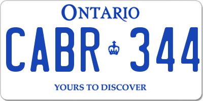 ON license plate CABR344