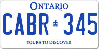 ON license plate CABR345