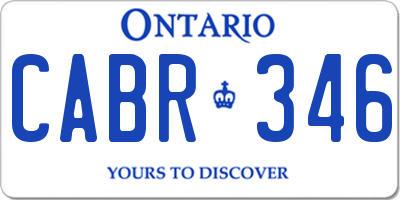 ON license plate CABR346