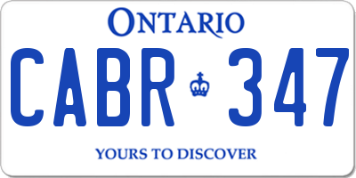 ON license plate CABR347