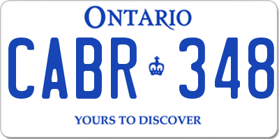 ON license plate CABR348