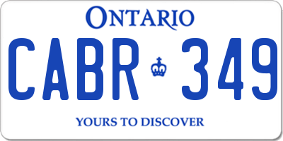 ON license plate CABR349