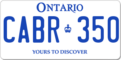 ON license plate CABR350