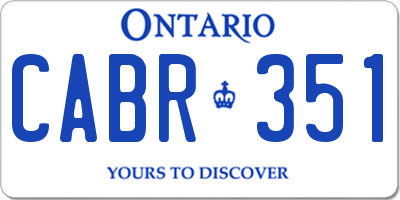 ON license plate CABR351