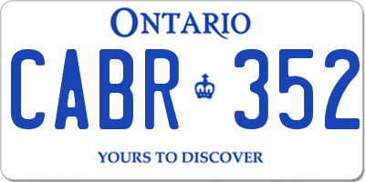 ON license plate CABR352