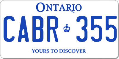 ON license plate CABR355