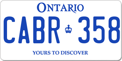 ON license plate CABR358