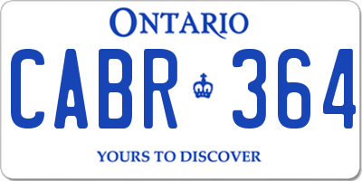 ON license plate CABR364