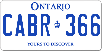 ON license plate CABR366