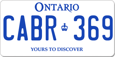 ON license plate CABR369