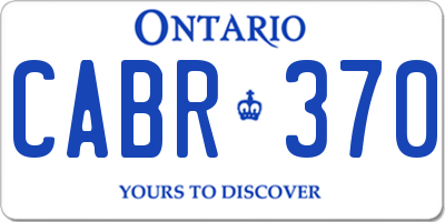 ON license plate CABR370