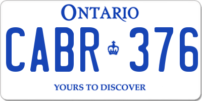 ON license plate CABR376