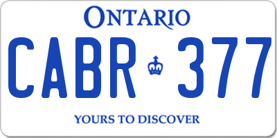 ON license plate CABR377